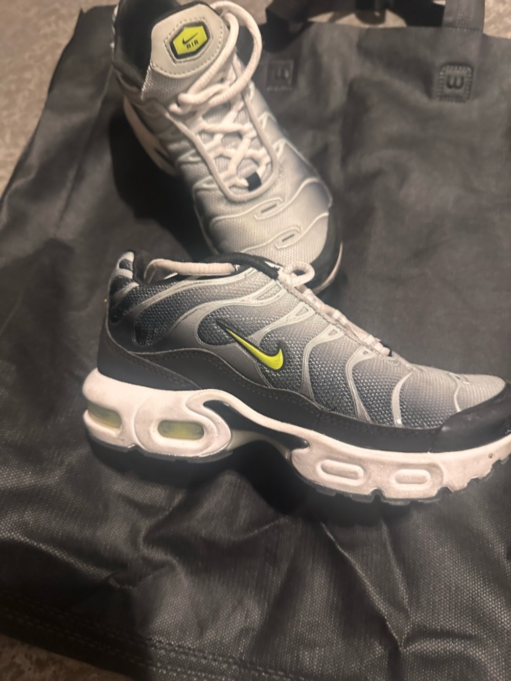 Nike Gray and Lime Green Air Max Running Sneakers